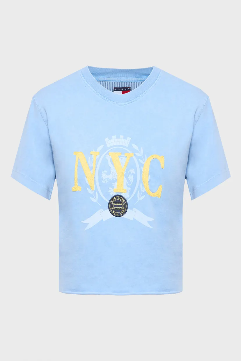 Женская голубая футболка VARSITY GRAPHIC T-SHIRT 5