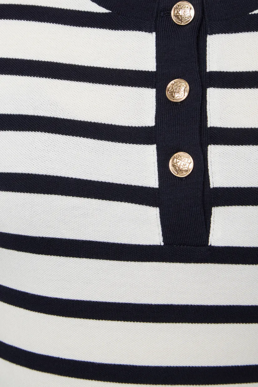 Женская белая футболка в полоску SLIM STRIPED PIQUE 4