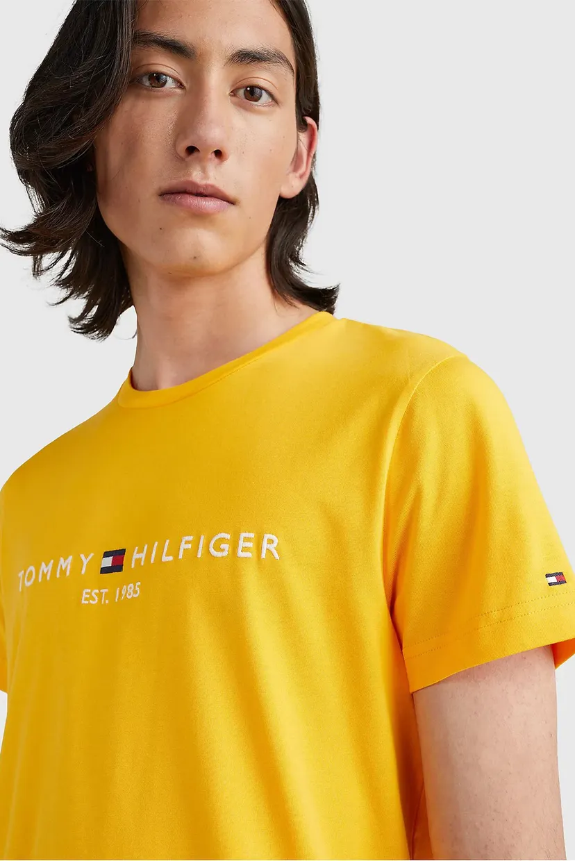 Мужская желтая футболка TOMMY LOGO TEE 4
