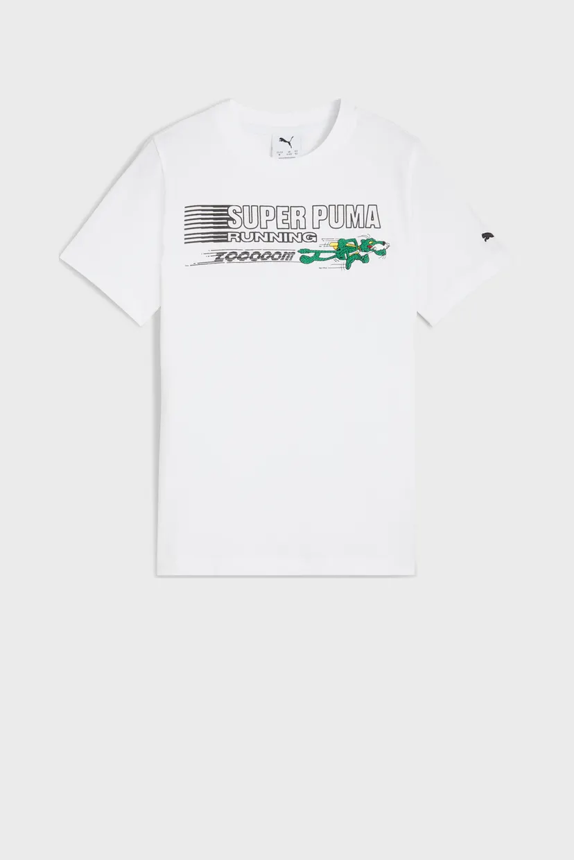Детская белая футболка Super PUMA Graphic Tee Youth 4