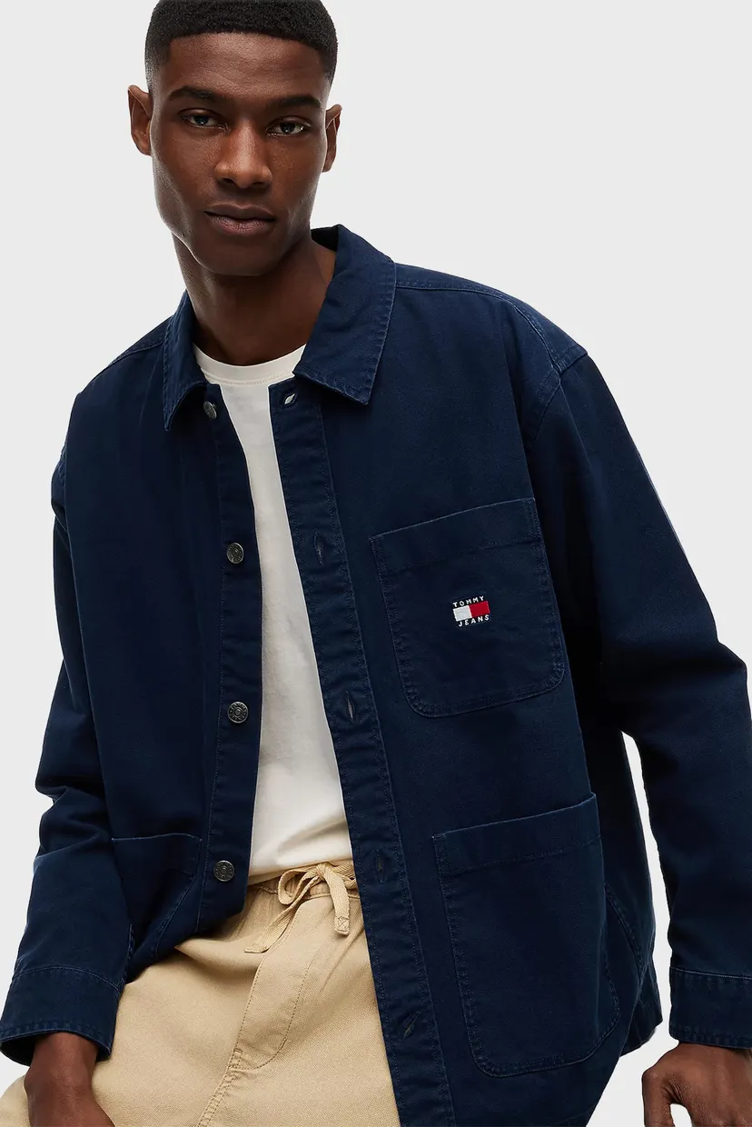 Мужская темно-синяя рубашка ESSENTIAL OVERSHIRT EXT 4