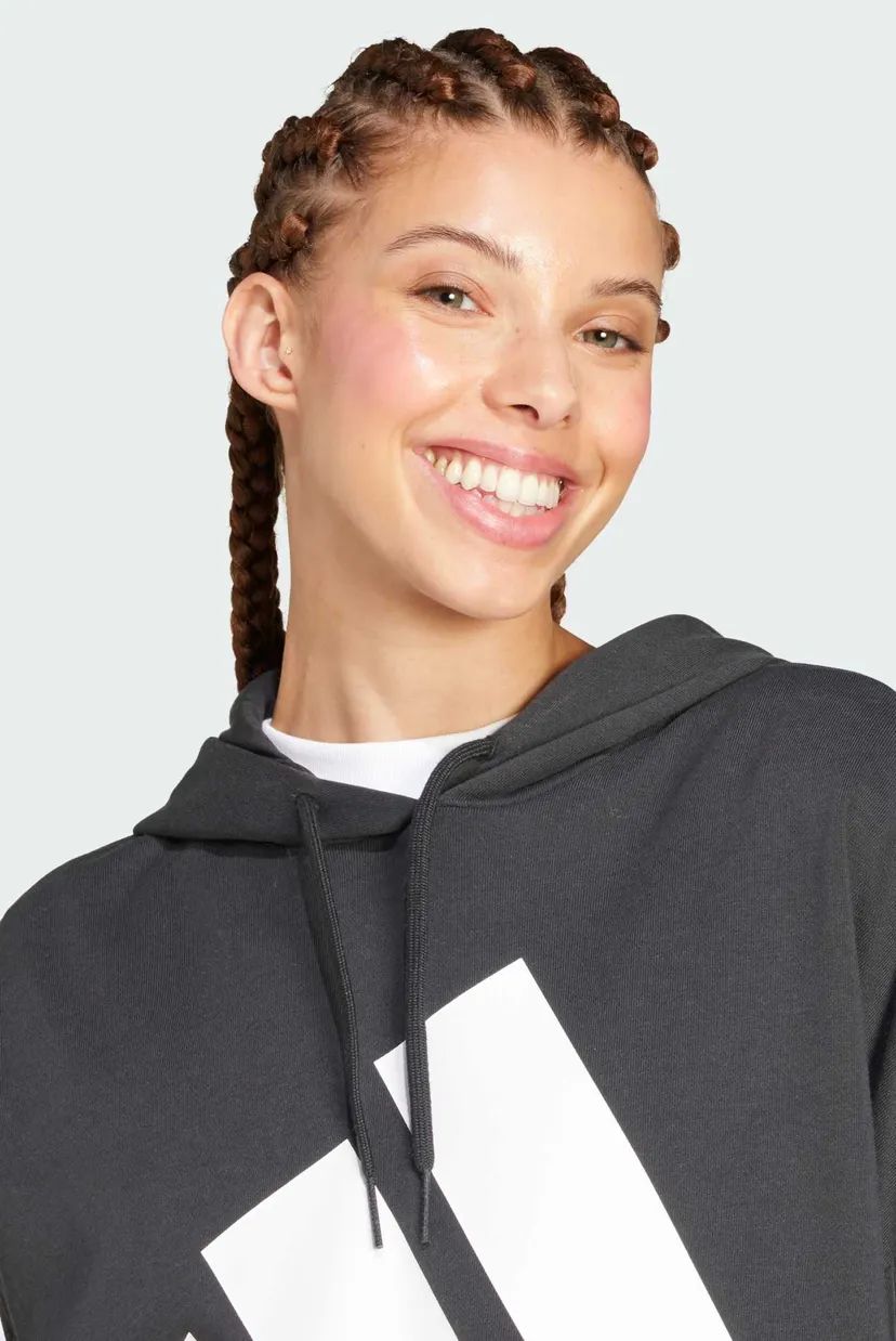 Женское черное худи Essentials Big Logo French Terry Loose 4