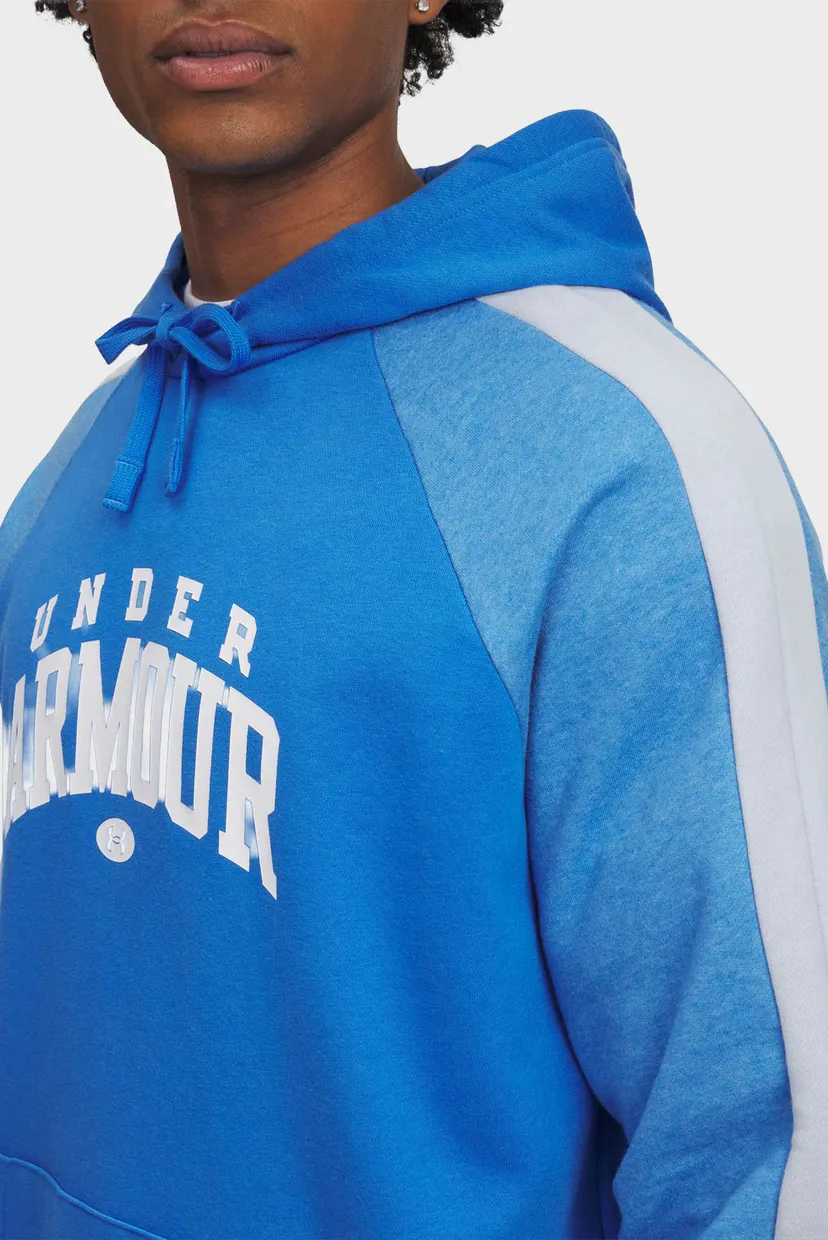 Мужское голубое худи UA Rival Flc CB Hood 3