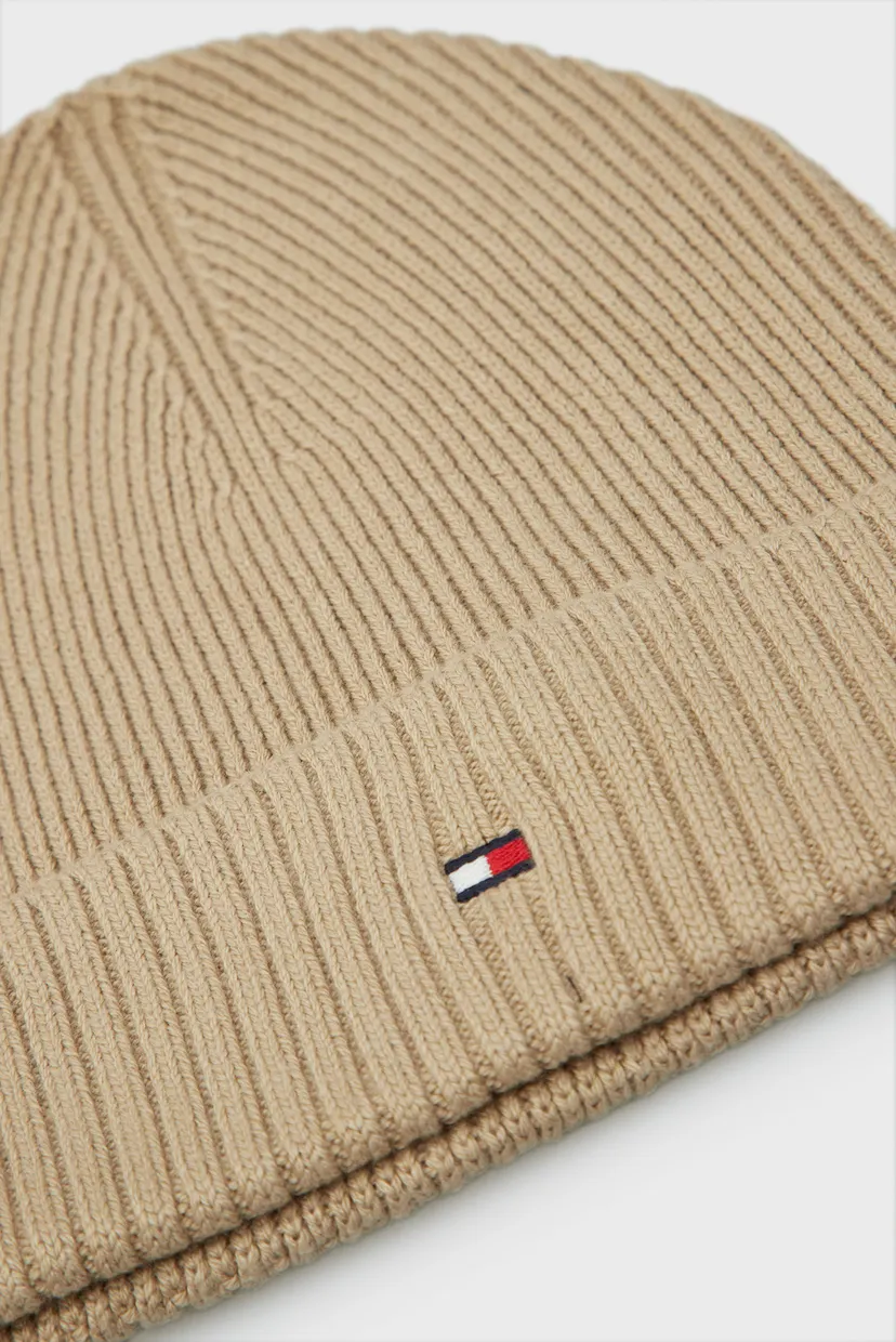 Чоловіча бежева шапка TH FLAG PIMA COTTON BEANIE 4