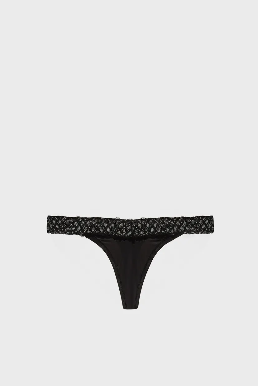 Жіночі чорні трусики THONG 7