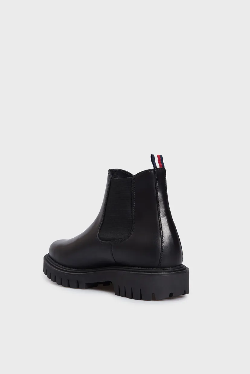 Мужские черные кожаные челси PREMIUM CASUAL CHUNKY LTH CHELS 5