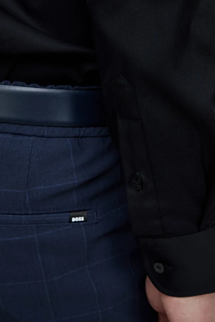 Чоловіча чорна сорочка SLIM FIT 3