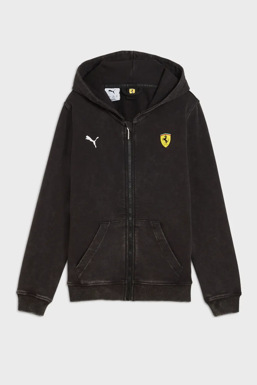 Детское черное худи Ferrari Kids Hooded Sweat JK Youth 4