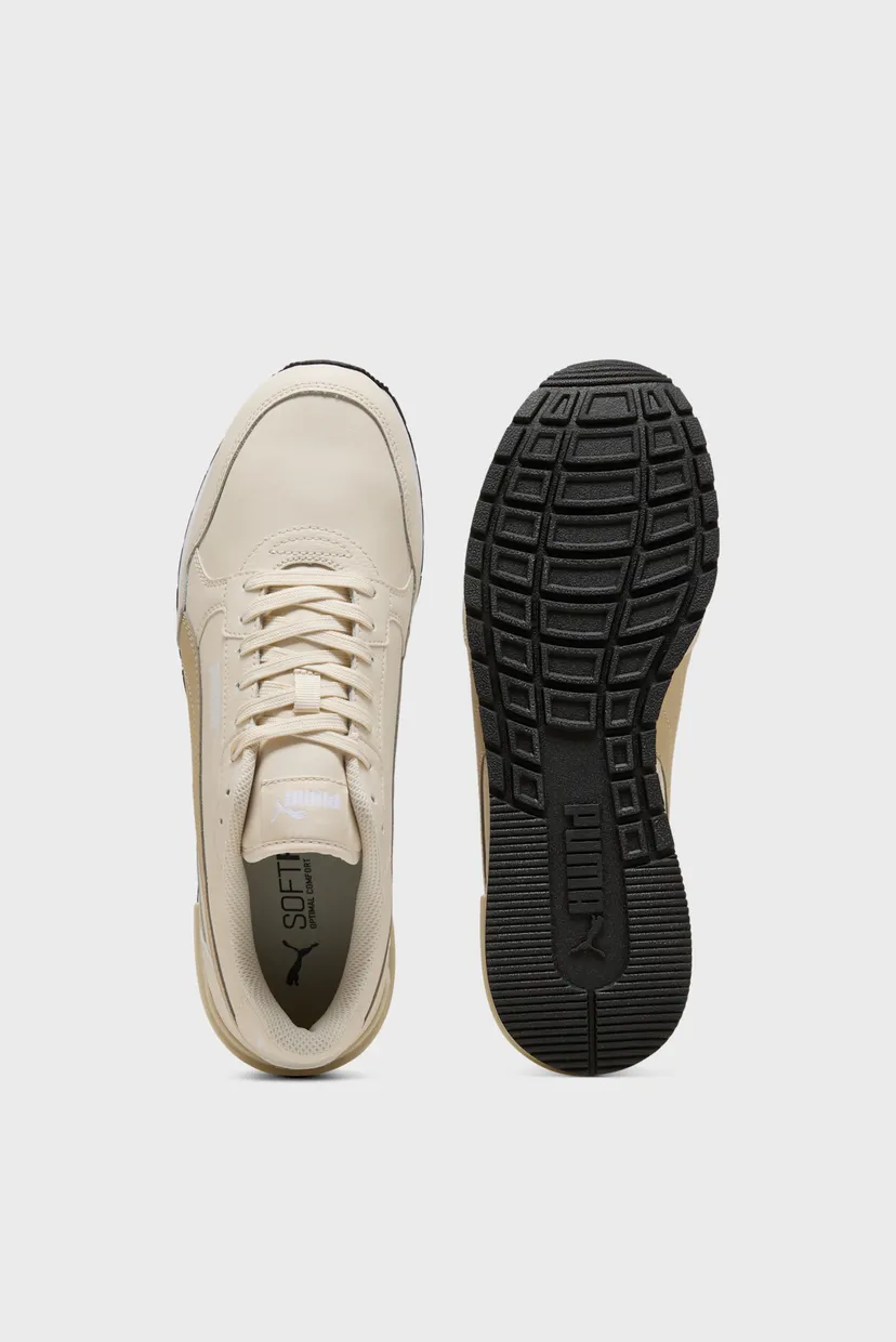 Бежевые кожаные кроссовки ST Runner v4 Leather Sneakers Unisex 5