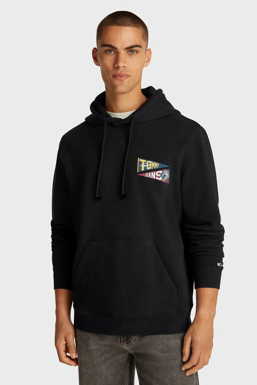 Чоловіче чорне худі TJM REG UNI FLAG TIGER HOODIE 3