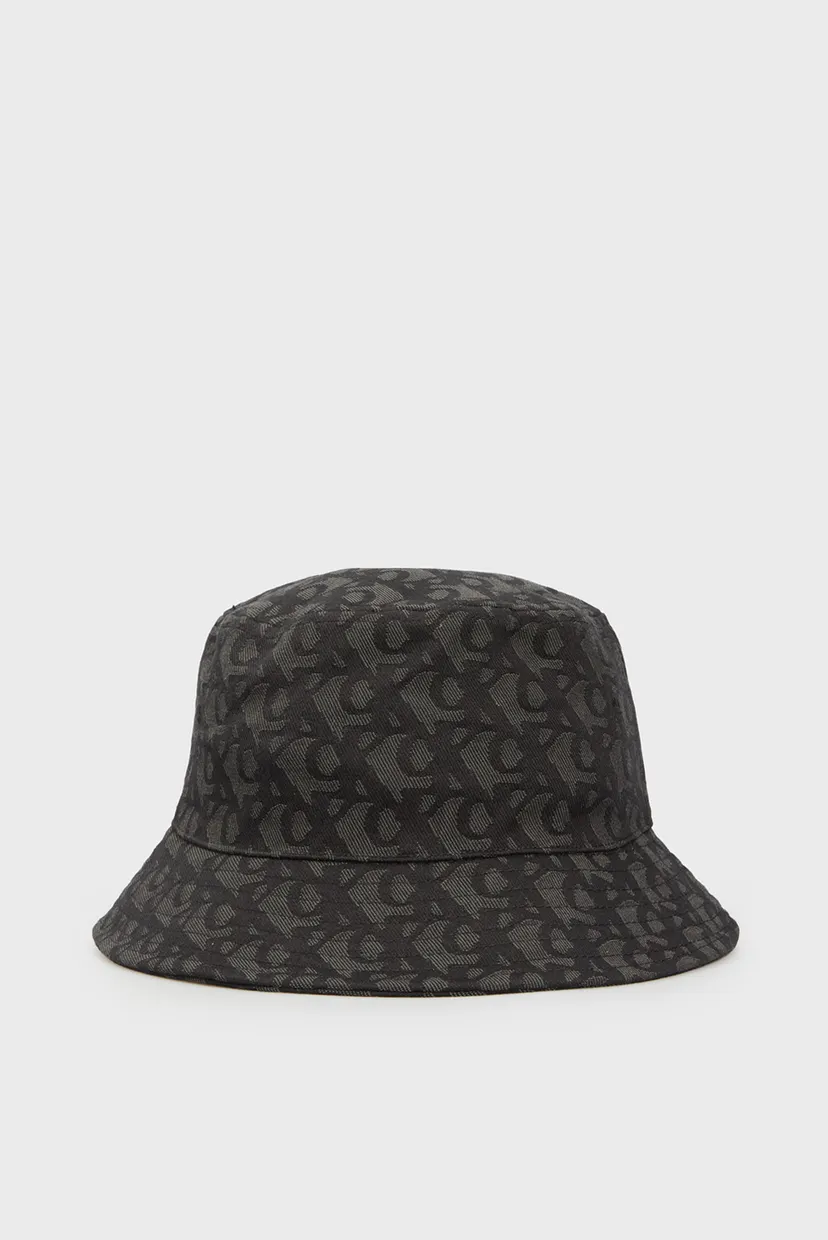 Женская черная панама с узором JACQUARD 3