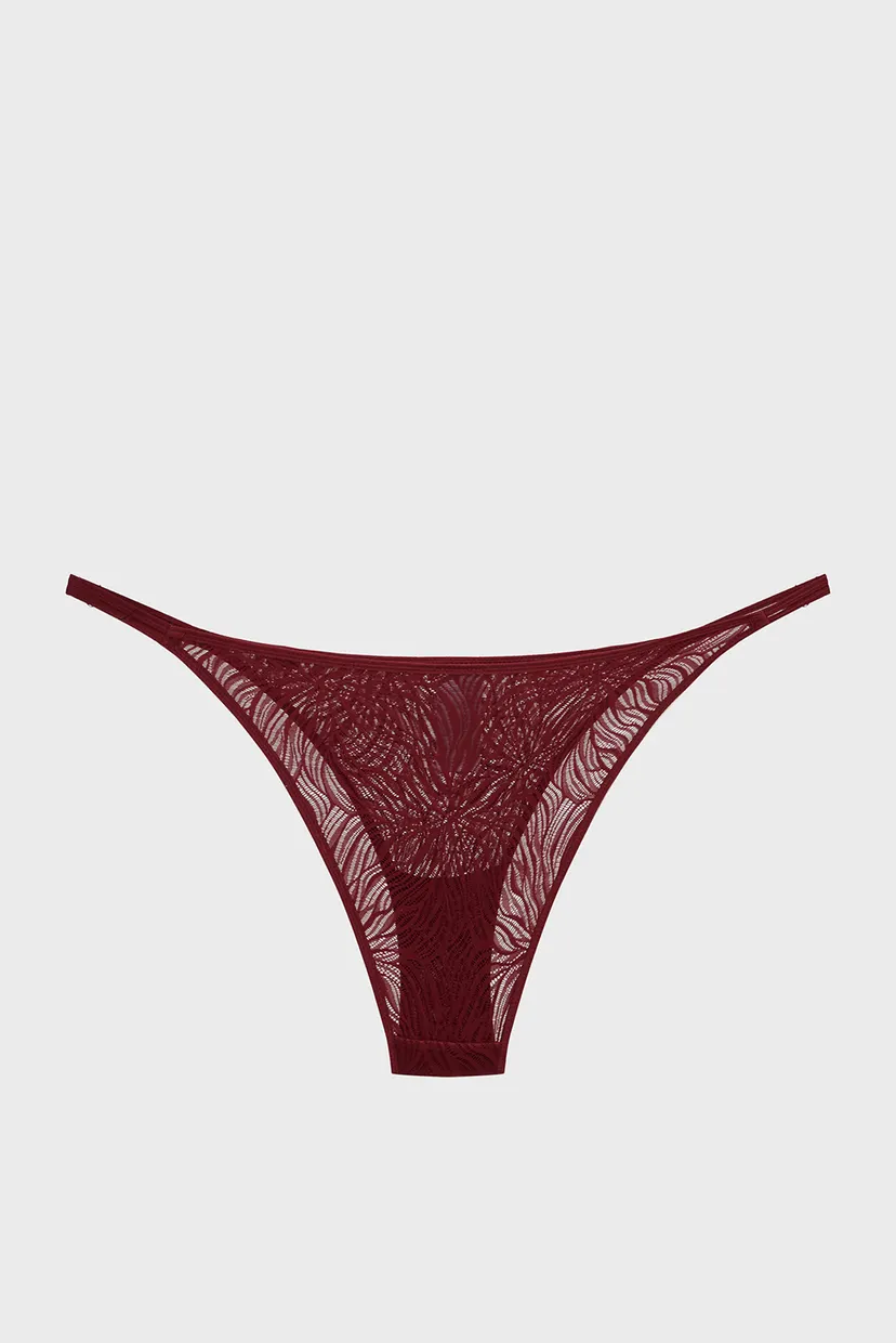 Жіночі бордові трусики HIGH LEG TANGA 7