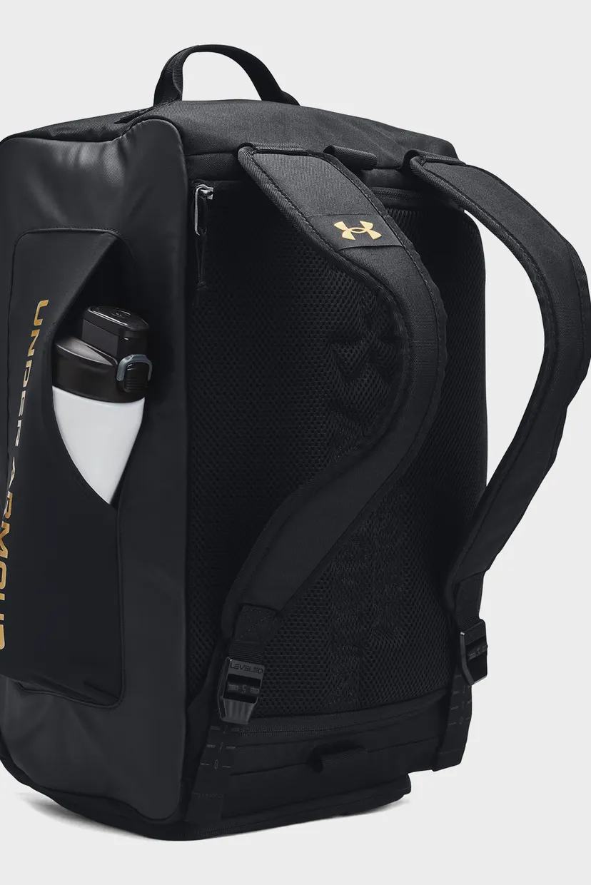 Черная спортивная сумка-рюкзак UA Contain Duo SM BP Duffle 4