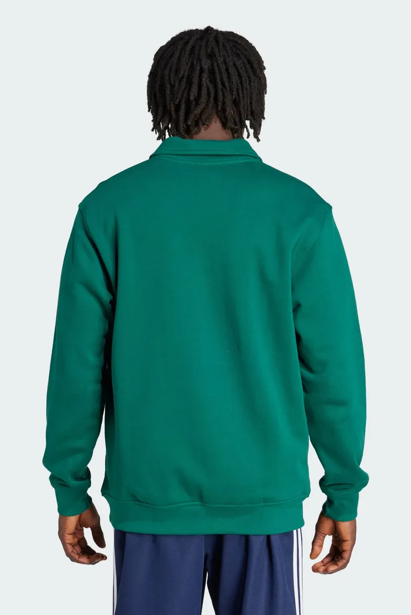 Мужское зеленое поло Varsity Loose Half-Zip adidas JX8171 — MD-Fashion