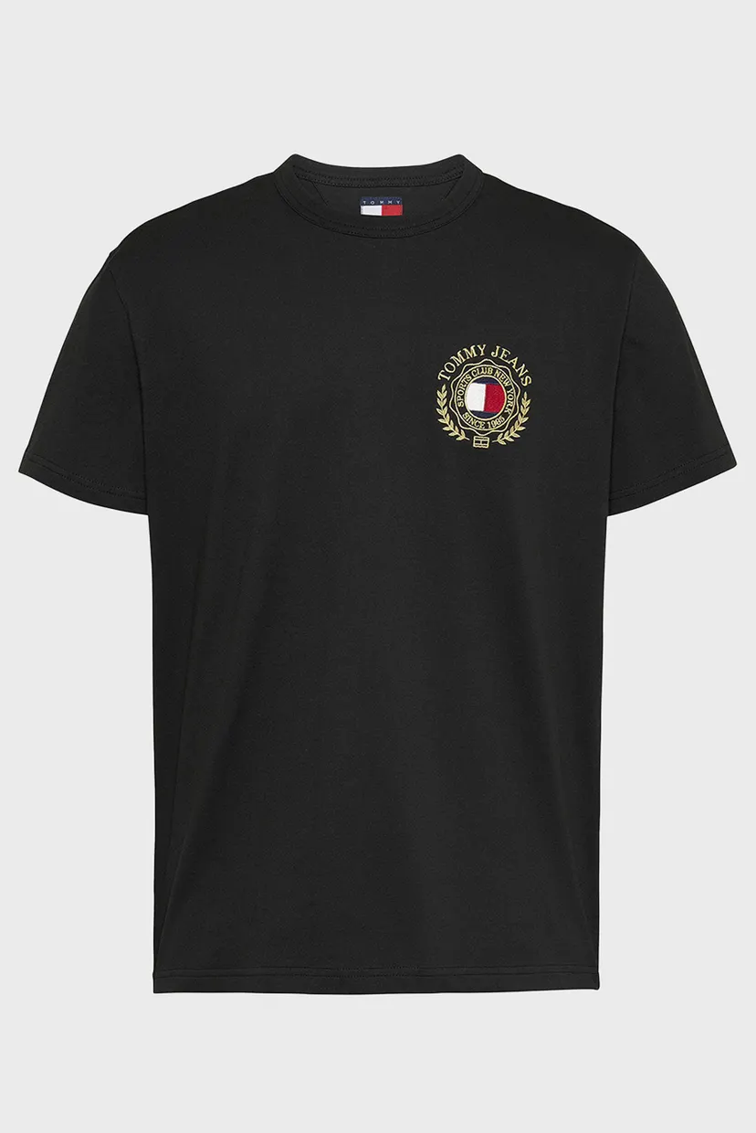 Чоловіча чорна футболка TJM REG TOMMY CREST TEE 6