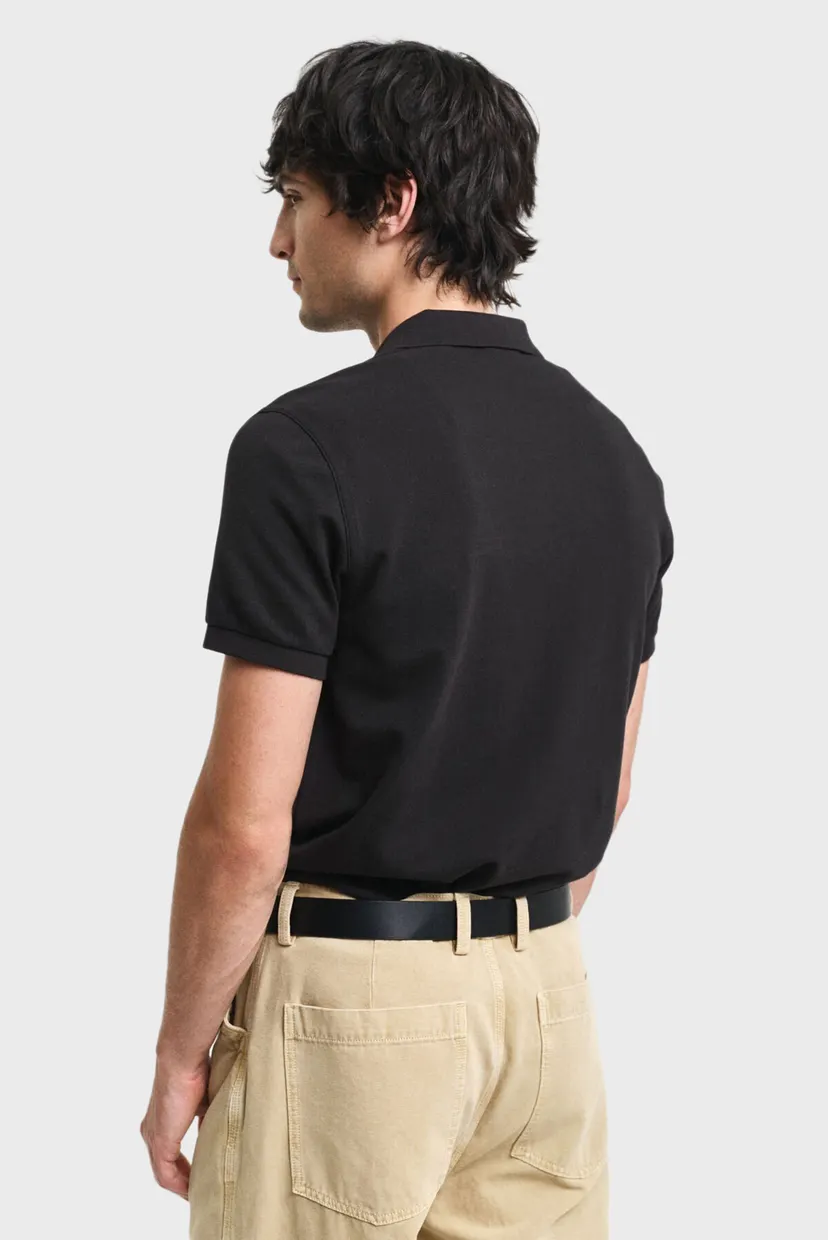 Мужское черное поло SLIM SHIELD SS PIQUE POLO 3