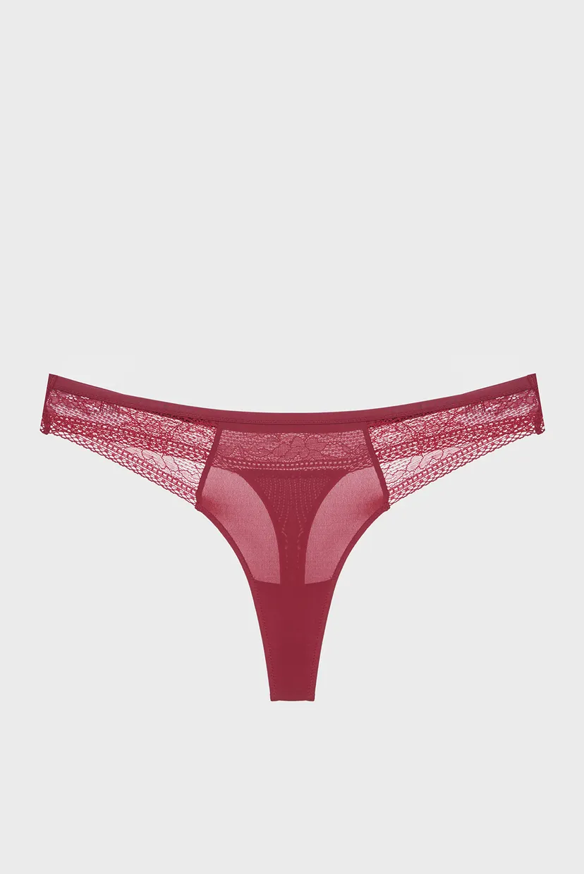 Жіночі бордові трусики THONG (EXT. SIZES) 6