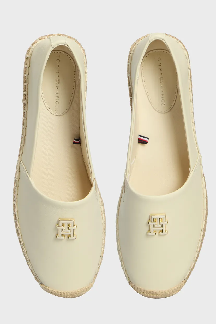 Женские белые кожаные эспадрильи TH LOGO LEATHER ESPADRILLE 4