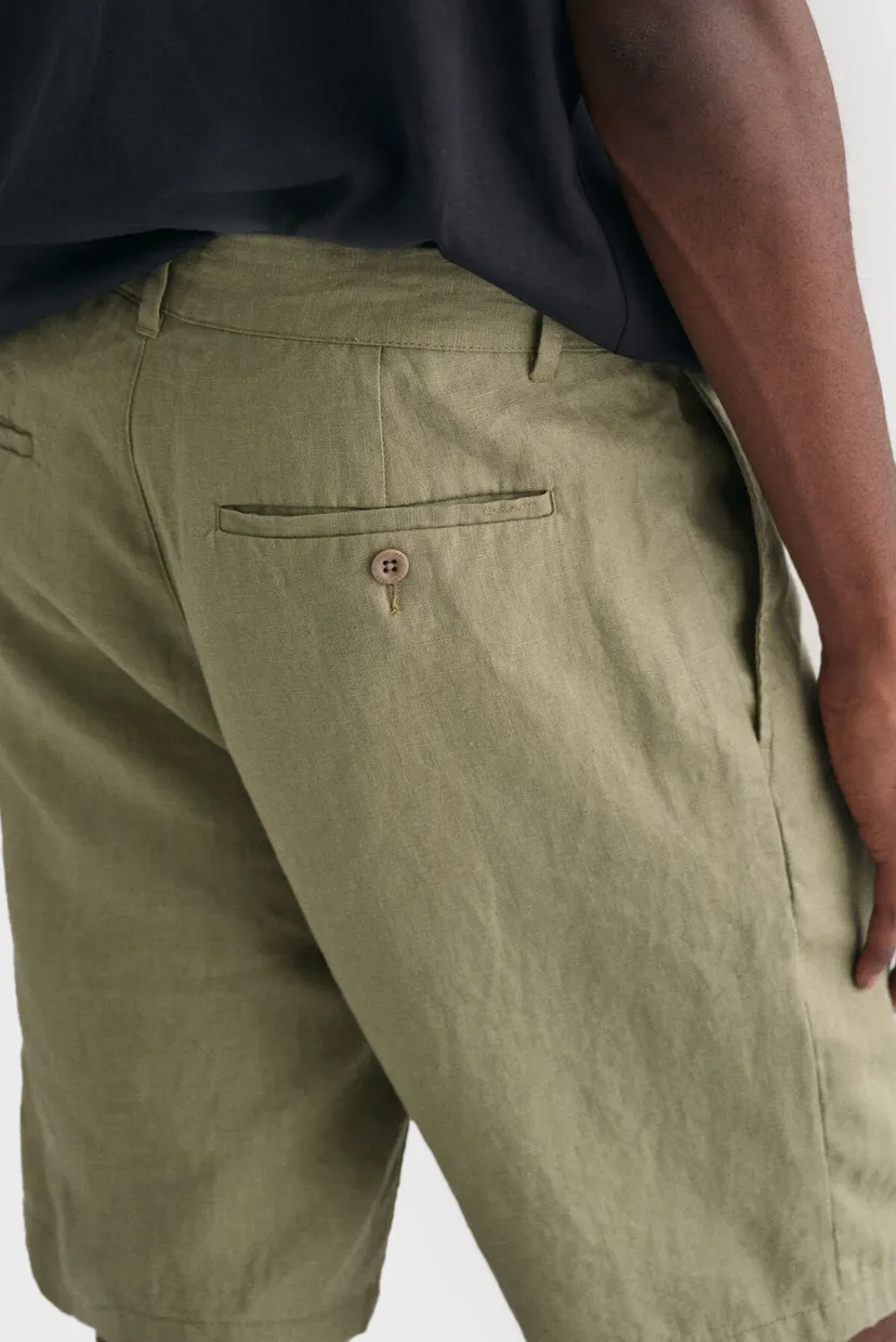 Чоловічі оливкові лляні шорти RELAXED LINEN DS 5