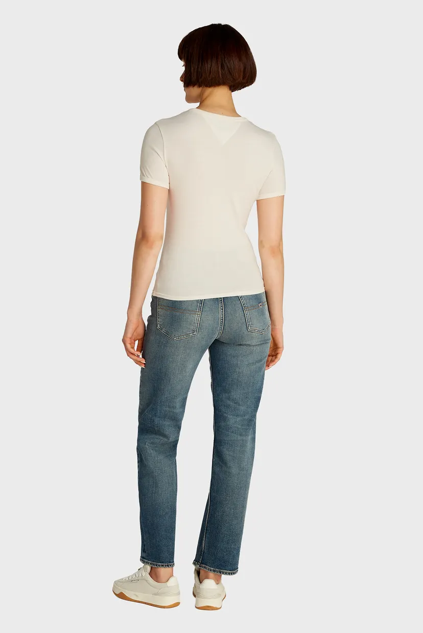 Женская белая футболка TJW SLIM CREST NYC RINGER 3