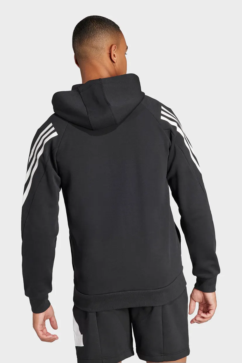 Мужское черное худи Future Icons 3-Stripes Full Zip 3