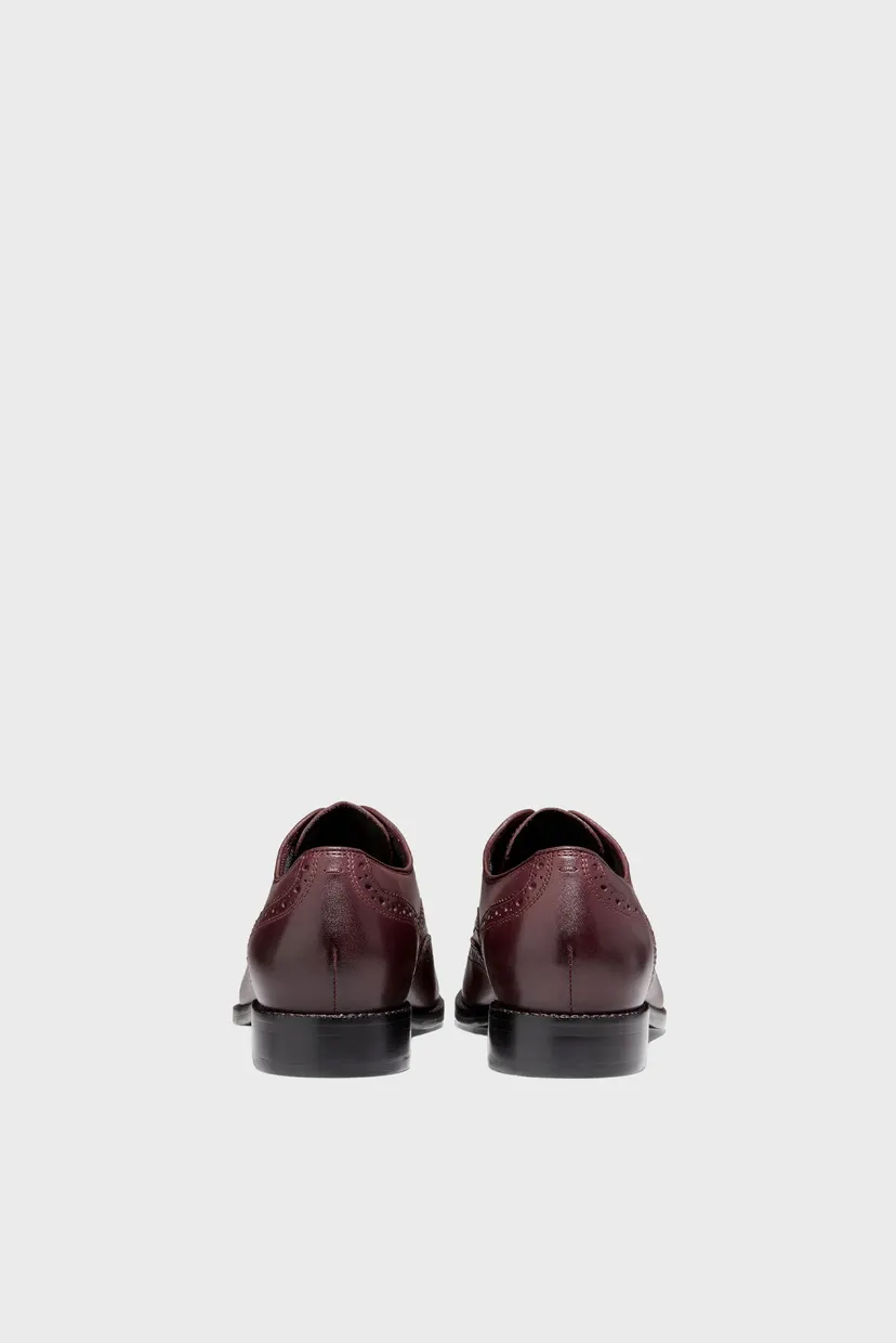 Мужские бордовые кожаные броги Broadway Wingtip Oxford 4