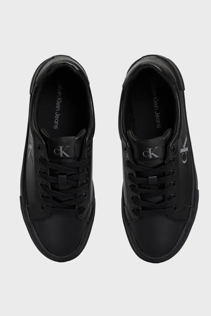Жіночі чорні шкіряні снікерси VULC FLATFORM LOW 4