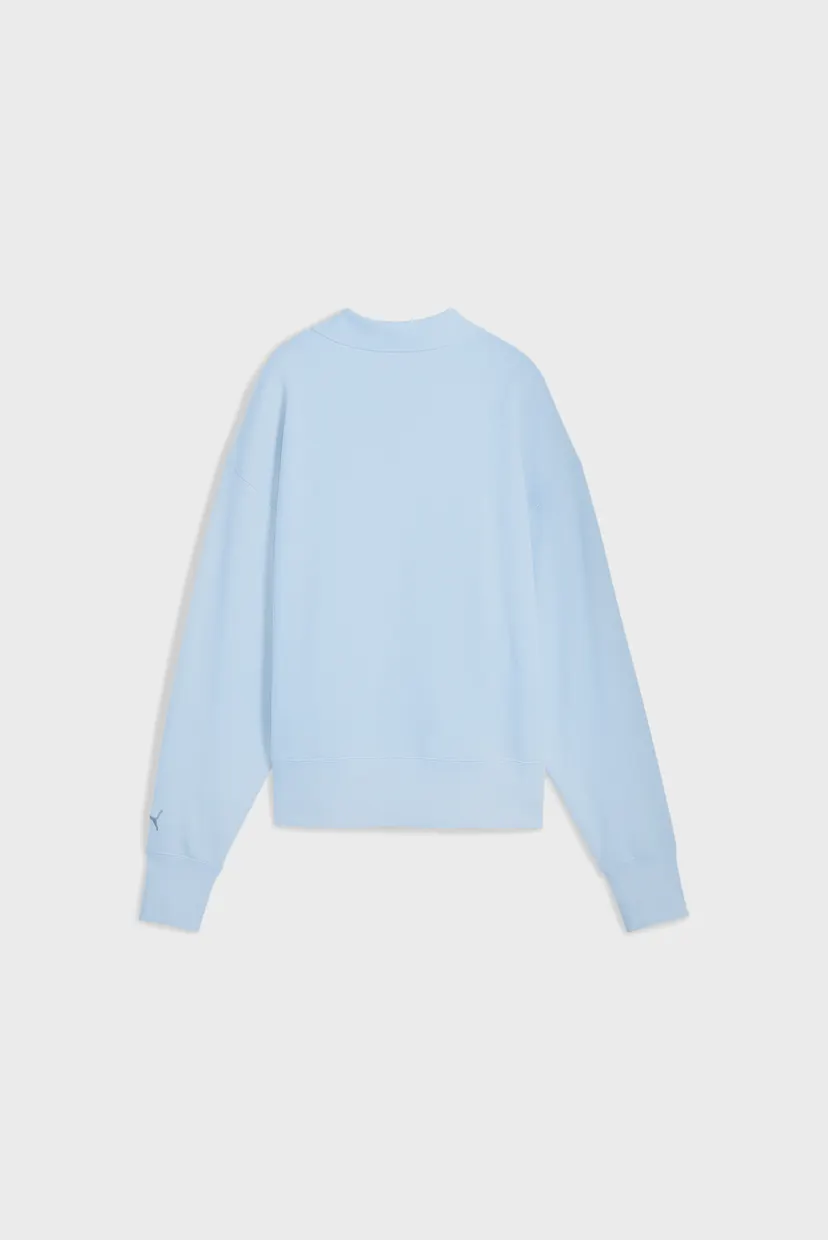 Женская голубая спортивная кофта Premium Essentials Oversized Graphic Polo Crew Sweatshirt Women 5
