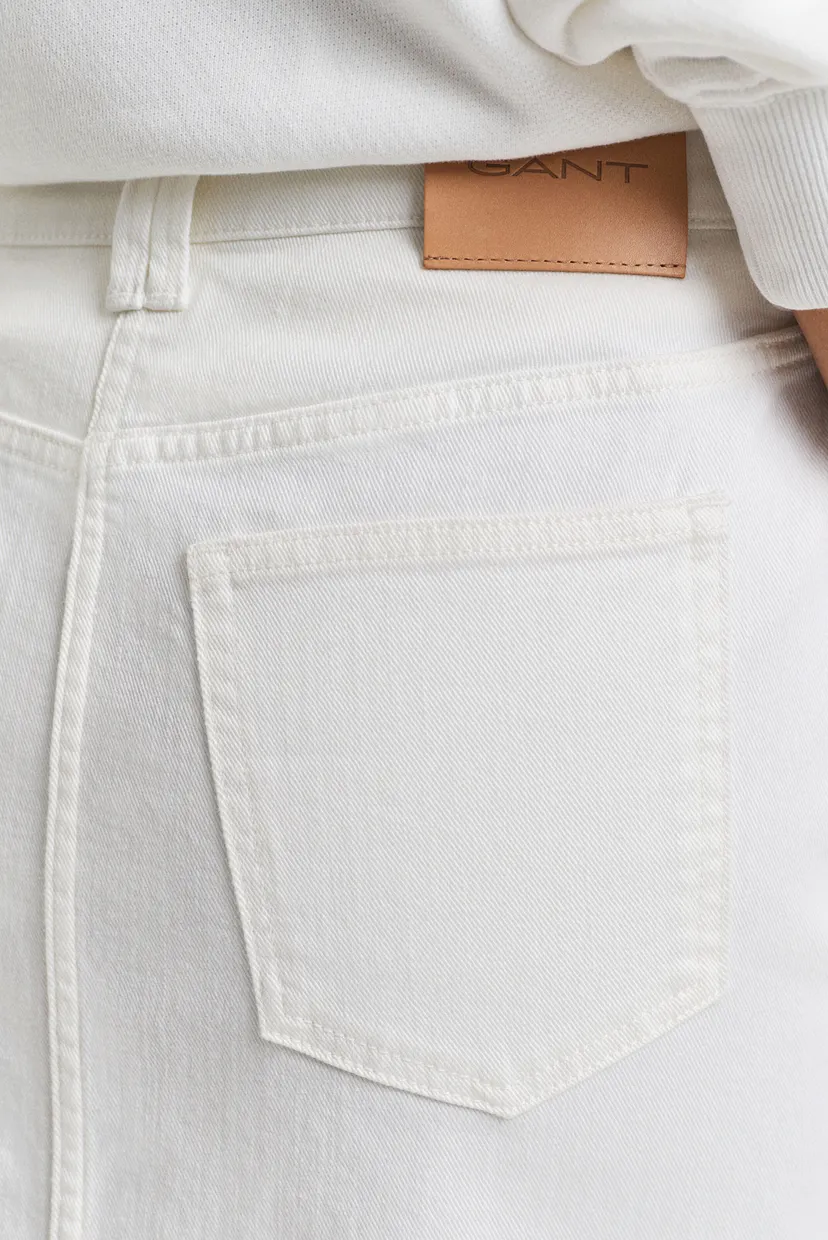 Женская белая джинсовая юбка MIDI WHITE DENIM SKIRT 5