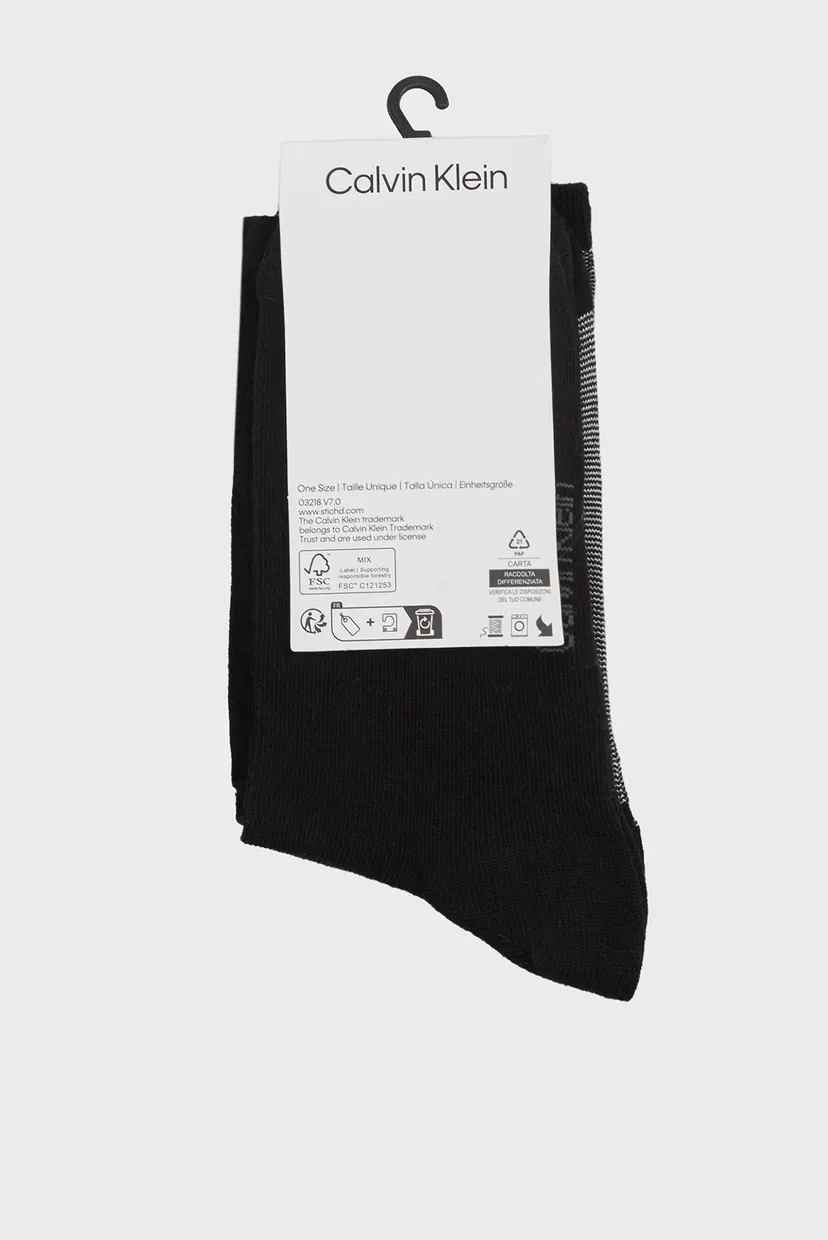 Жіночі чорні шкарпетки (2 пари) CK WOMEN SOCK STRUCTURE 3
