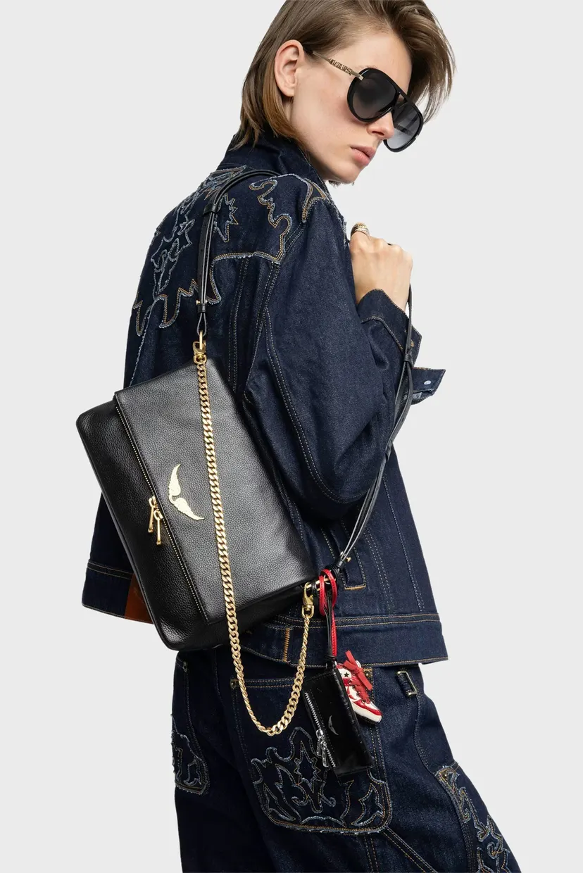 Жіноча чорна шкіряна сумка Rocky II ZADIG&VOLTAIRE LWBA04125_BLACK