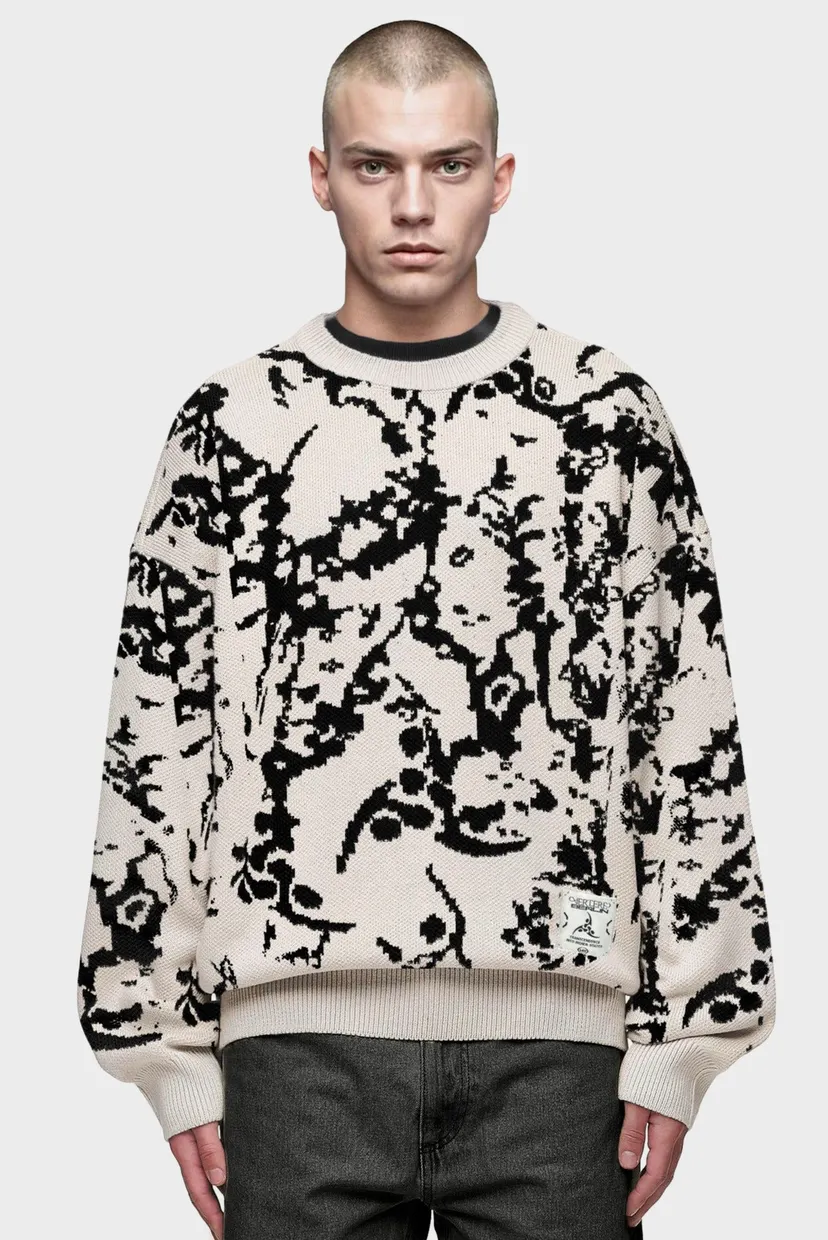 Білий джемпер з візерунком DELTA KNIT (унісекс) 3