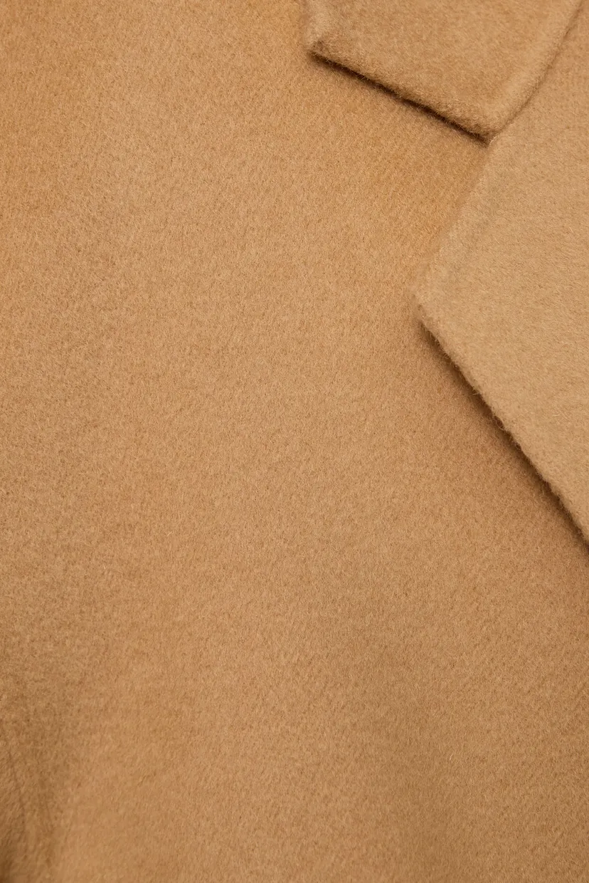 Женское бежевое шерстяное пальто DF WOOL WRAP COAT 3