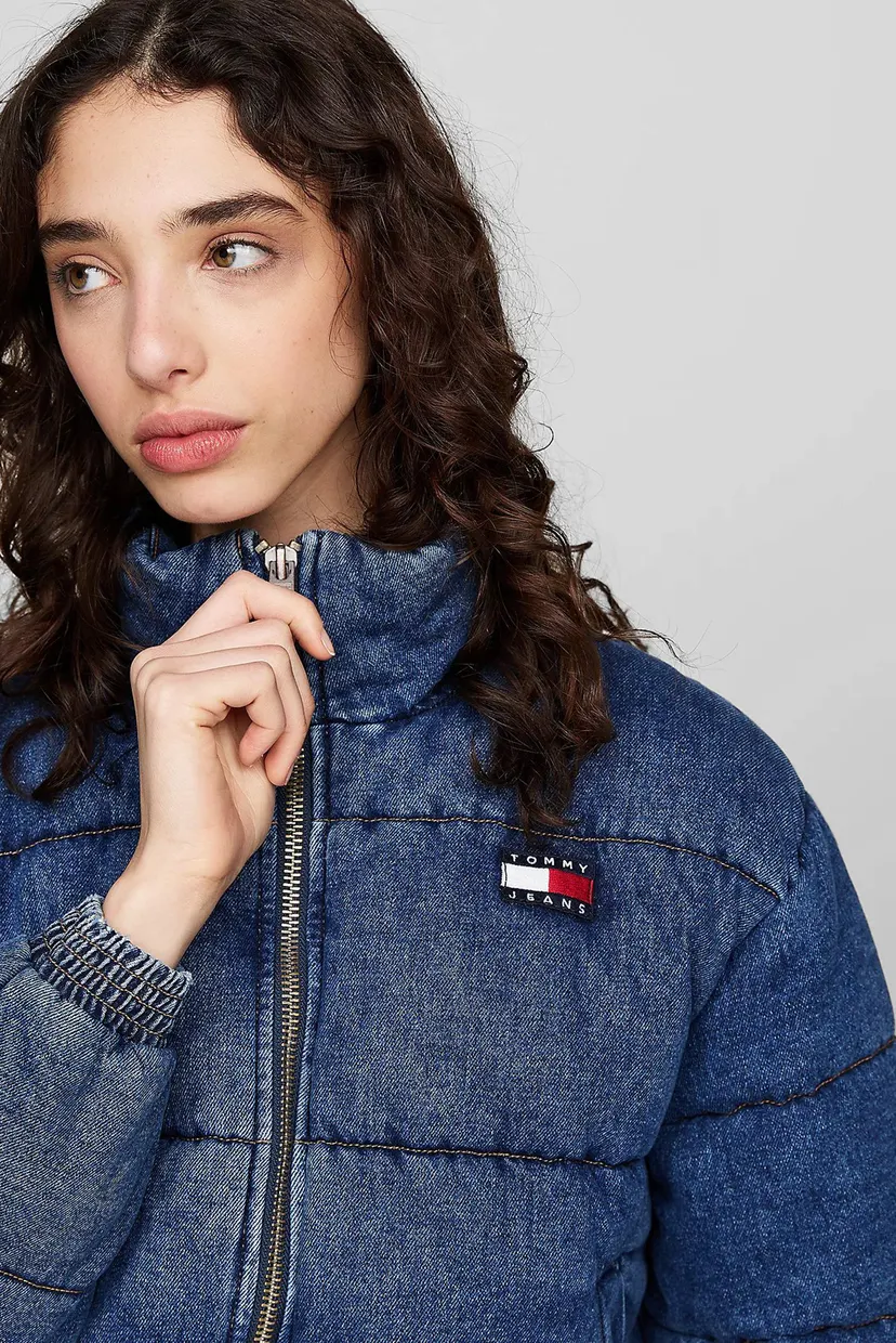 Жіноча синя джинсова куртка DENIM PUFFER 4