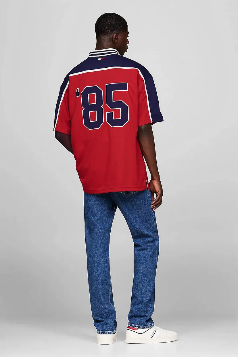 Мужское красное поло TJCU COLOURBLOCK POLO 3