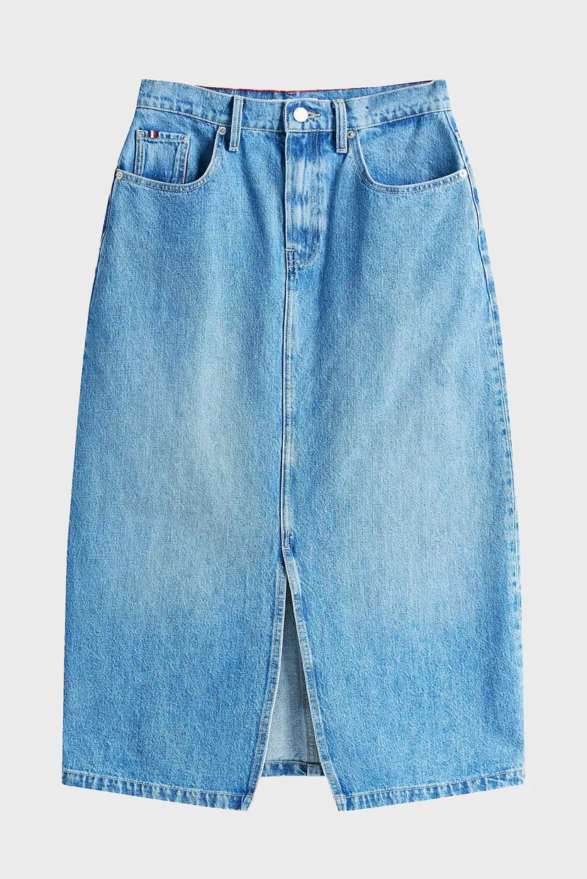 Жіноча блакитна джинсова спідниця DNM MIDI STRAIGHT HW UMA 6