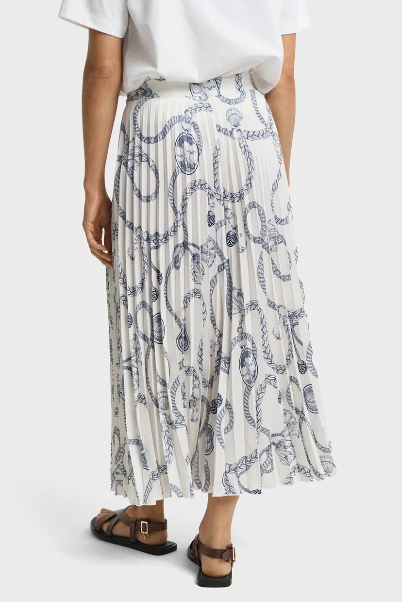 Жіноча біла плісирована спідниця з візерунком SAILING PRINT PLEATED SKIRT 4