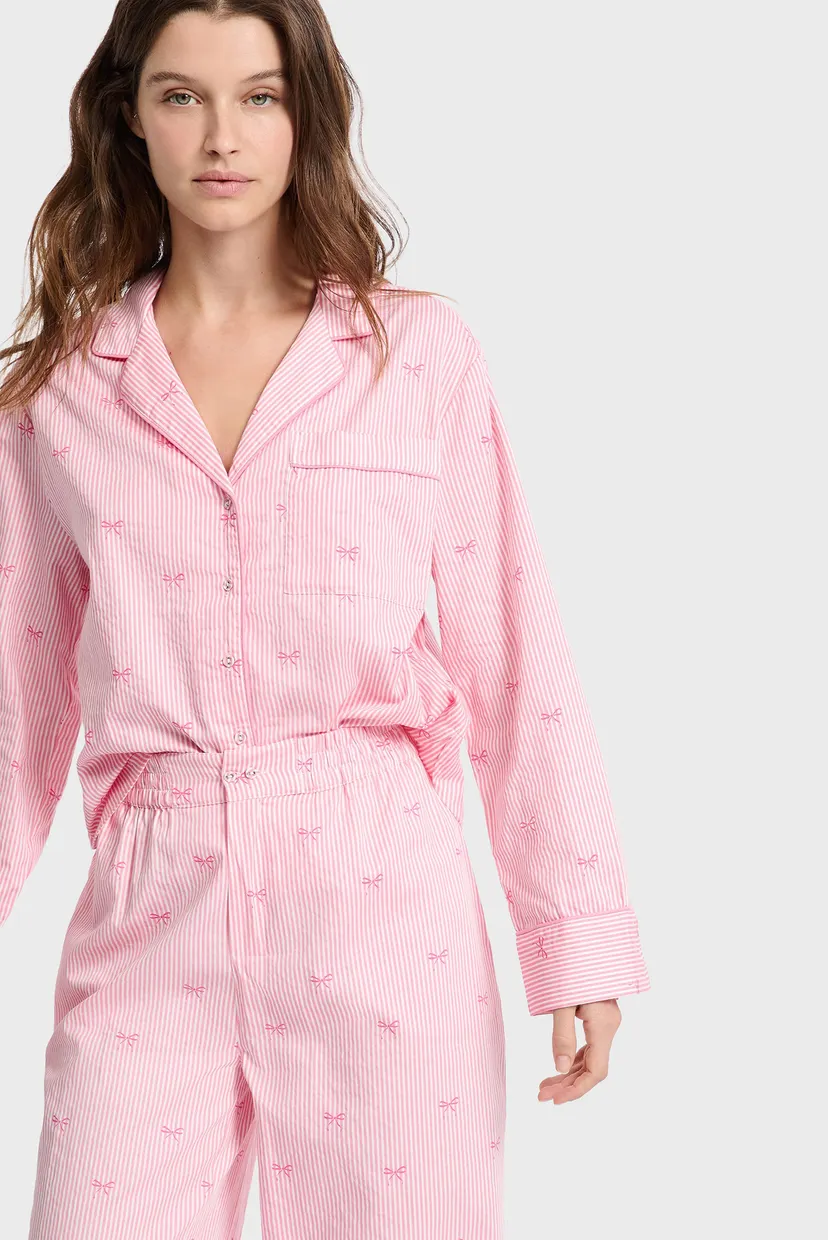 Женская розовая рубашка в полоску LYNDA 5