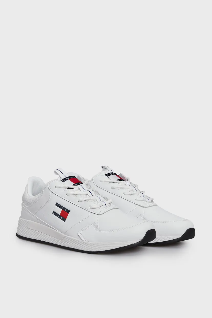 Чоловічі білі шкіряні кросівки TOMMY JEANS FLEXI RUNNER 3