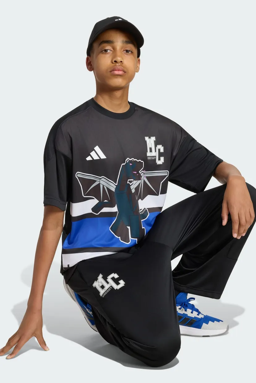 Детская черная футболка ADIDAS MINECRAFT 3