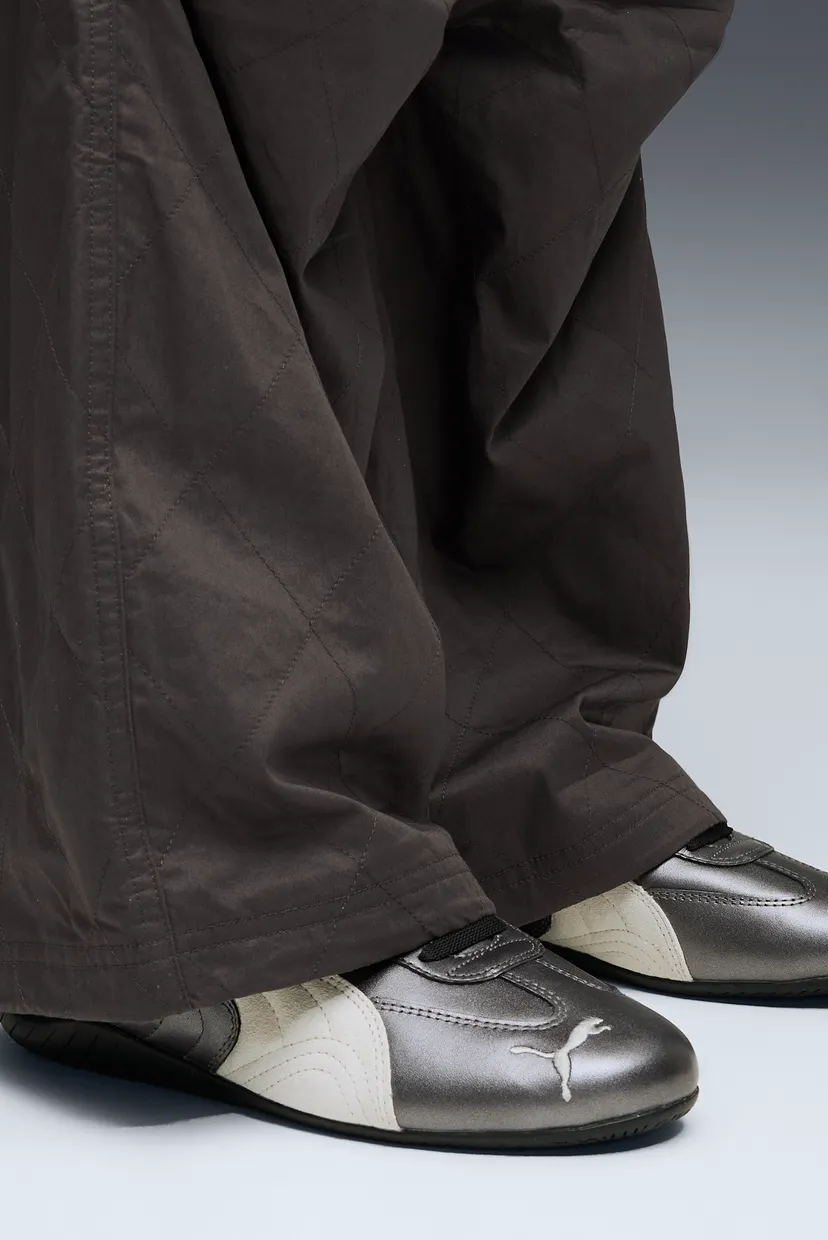 Серебристые кожаные кроссовки Speedcat Metallic Sneakers Unisex