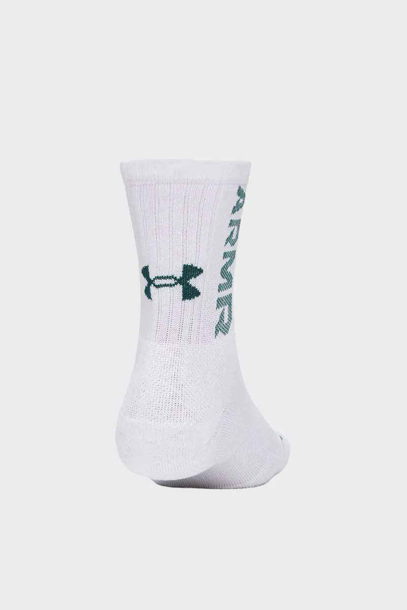Білі шкарпетки (3 пари) UA 3-Maker 3pk Mid-Crew-WHT 3