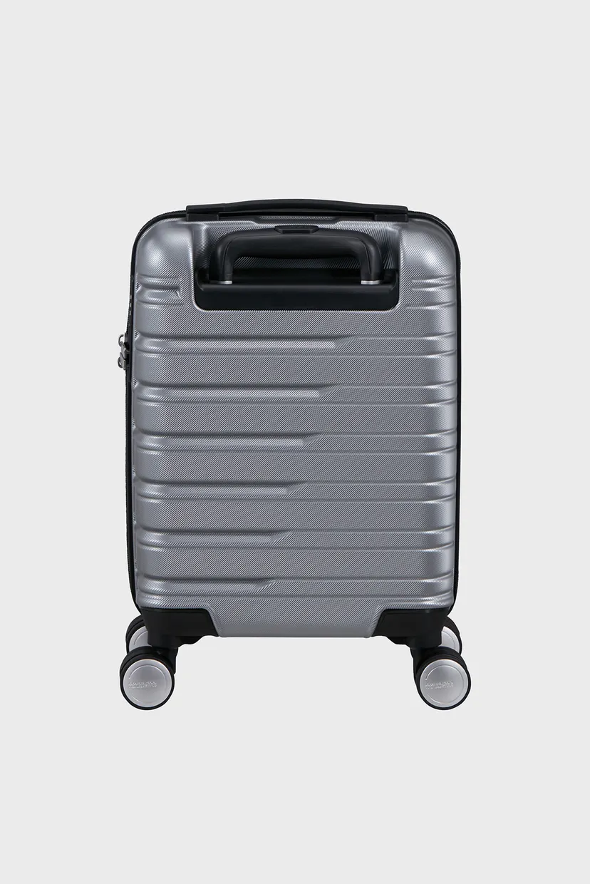 Серый чемодан 45 см FLASHLINE SKY SILVER 4