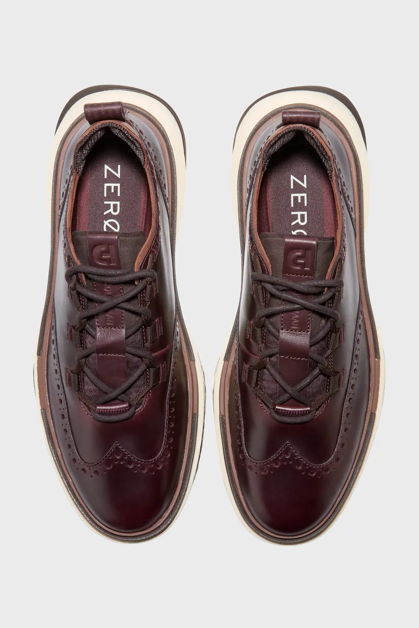Мужские коричневые кожаные кроссовки 5.ZERØGRAND Wingtip Oxford 3