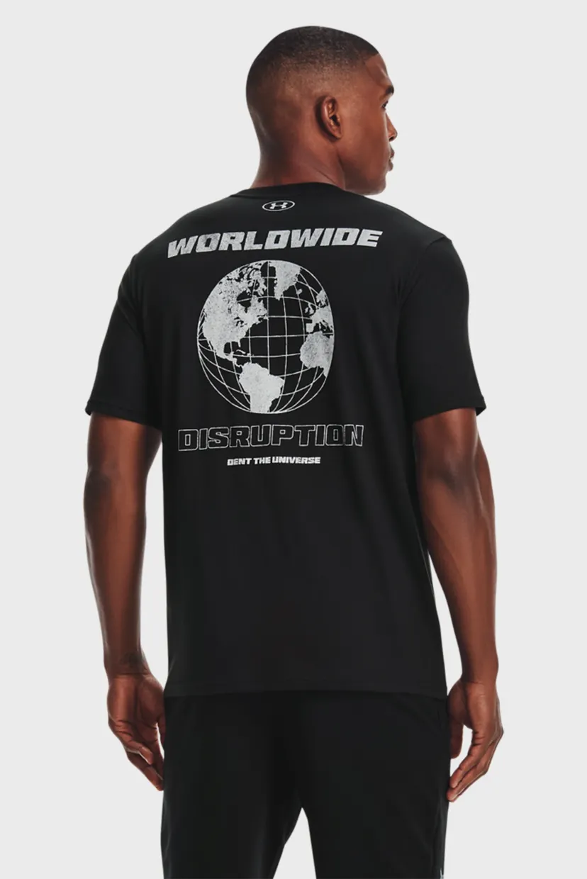 Мужская черная футболка UA Project Rock Fire SS-BLK Under Armour