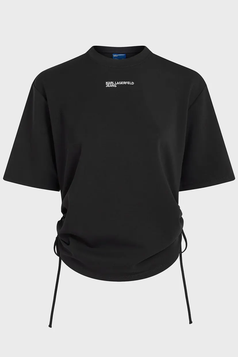 Женская черная футболка REG TIE DETAIL 5