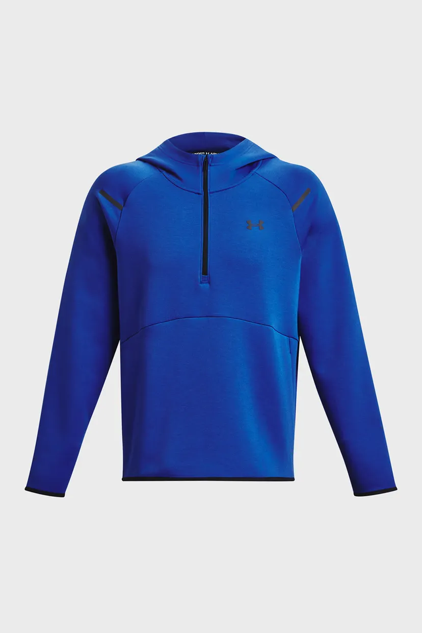 Мужское синее худи UA Unstoppable Flc Hoodie 5