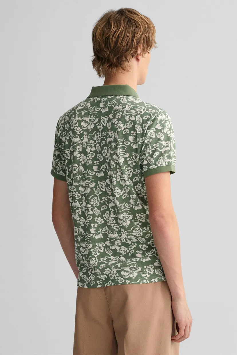 Чоловіче зелене поло з візерунком FLORAL PRINT SS PIQUE 3