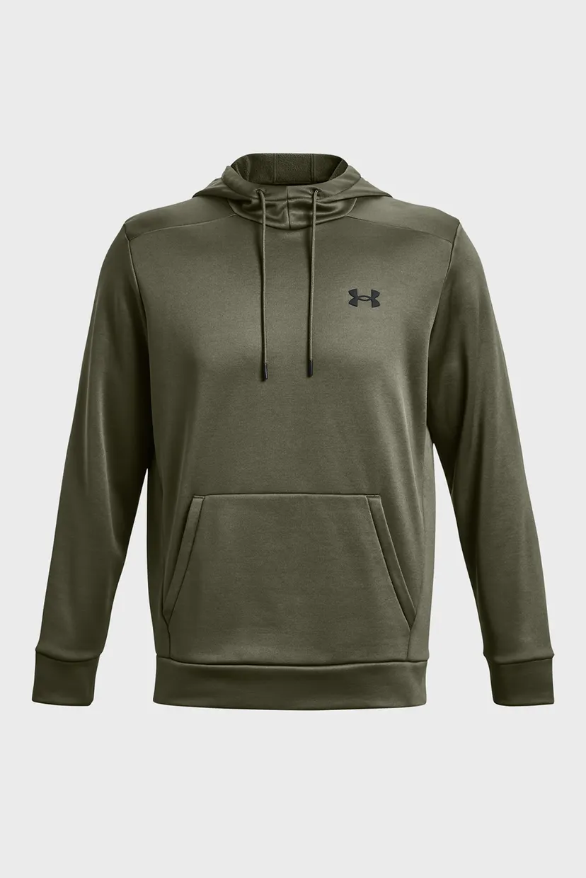 Мужское оливковое худи UA Armour Fleece Hoodie 5
