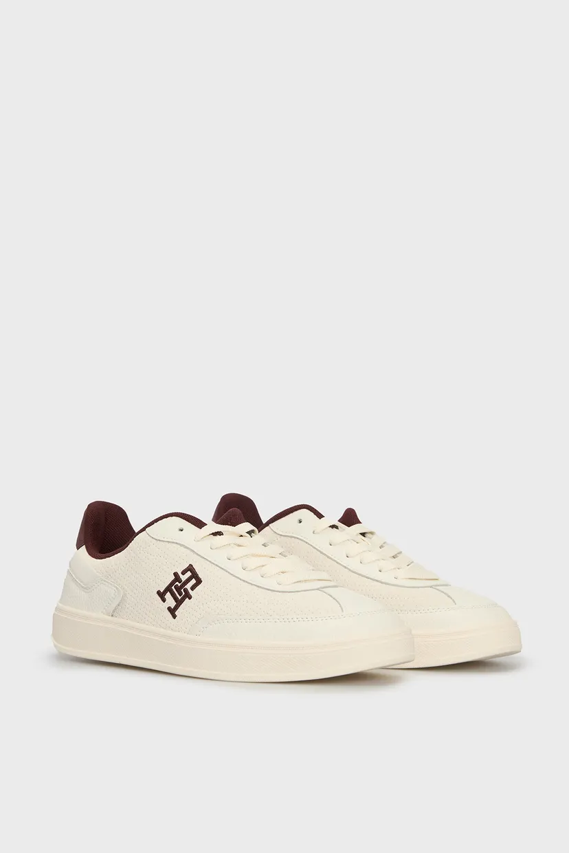 Женские белые замшевые сникерсы TH HERITAGE SNEAKER  PERF 3